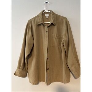 Alfred Dunner 12 Petite Women's Button Down Long Sleeve Micro Suede Shirt Pocket